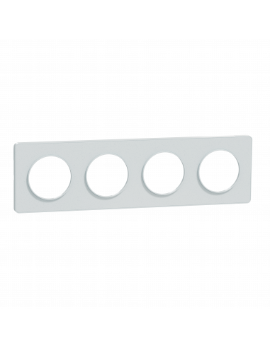 Odace Touch plaque Blanc Recyclé 4 postes horiz. ou vert. entraxe 71mm SCHNEIDER S510808
