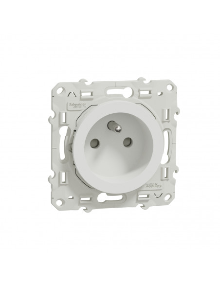 ODACE PRISE DE COURANT 2P+T BLANC A VIS CONNEXION VIS SCHNEIDER S520039