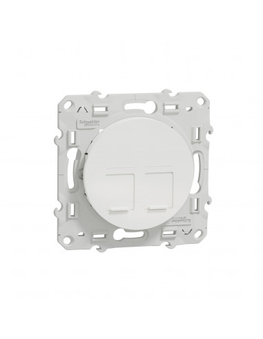 ODACE PRISE DOUBLE RJ45 BLANC SANS CONNECTEUR (EMPREINTE INFRAPLUS) SCHNEIDER S520410