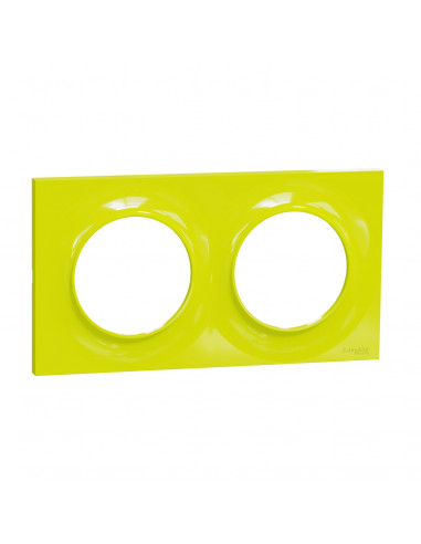 ODACE STYL PLAQUE VERT CHARTREUSE 2 POSTES HOR/VERT ENTRAXE 71MM SCHNEIDER S520704H