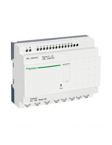 Zelio Logic relais intelligent compact 20 E/S 100..240Vca horl. ss affi. SCHNEIDER SR2E201FU