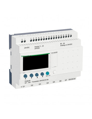 Zelio Logic relais intelligent modul.- 26 E/S 24Vcc horloge affichage SCHNEIDER SR3B262BD