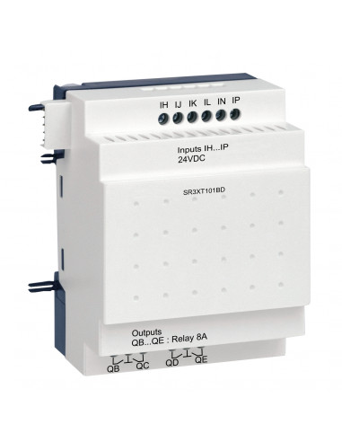 Zelio Logic module d'extension E/S TOR 10 entrées/sorties 24Vcc SCHNEIDER SR3XT101BD