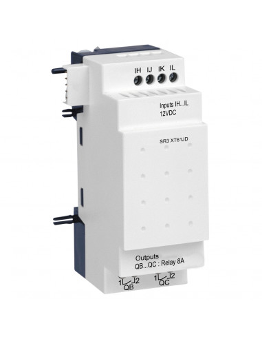 Zelio Logic module d'extension E/S TOR 6 entrées/sorties 12Vcc SCHNEIDER SR3XT61JD
