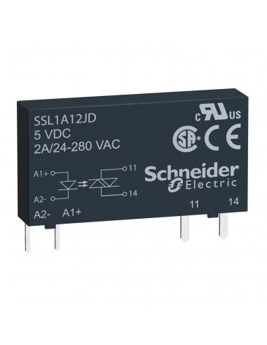 Harmony relais statique circuit 15 à 30 V CC sortie 24 à 280 V CC 2A SCHNEIDER SSL1A12BD
