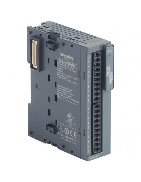 Modicon TM3 module mixte 4 entrées et 2 sorties -10-0-10V 0/4-20mA à vis SCHNEIDER TM3AM6