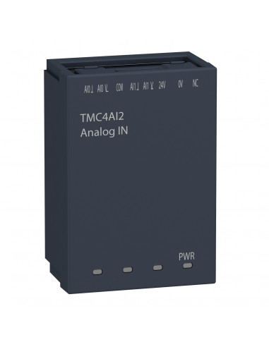 Modicon M241 module 2 entrées analogiques tension 0-10V courant 0/4-20mA SCHNEIDER TMC4AI2