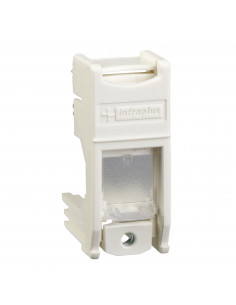 Support multiplus pour RJ45 S-ONE adaptable blanc avec volet  SCHNEIDER VDI9900 2
