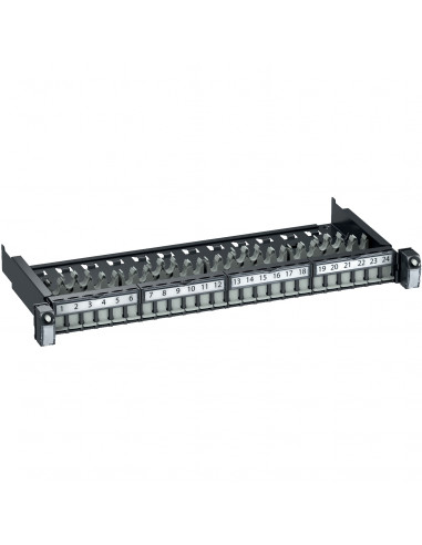 Actassi panneau 19p évolution 1U 24 ports équipé RJ45 S-One FTP Cat 6 SCHNEIDER VDIG118241B60