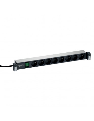 Actassi panneau 19P alimentation 230V 8 Prises cour. std Fr. interrupteur SCHNEIDER VDIG162711