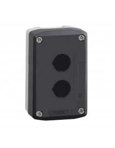 Harmony XAL boite 2 trous diam. 22 couvercle gris foncé fond gris clair SCHNEIDER XALD02
