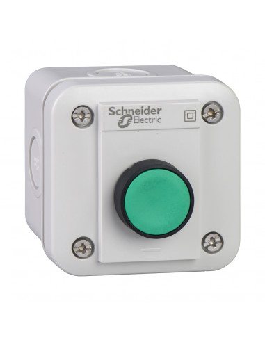 Harmony boite à boutons XALE XB7 diam. 22mm bouton poussoir vert 24V gris SCHNEIDER XALE1W1B
