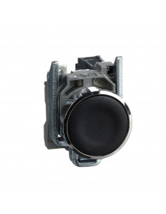 Harmony XB4 bouton poussoir à impulsion diam. 22 noir 1F vis étrier SCHNEIDER XB4BA21