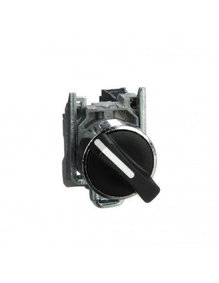 Harmony XB4 bouton tournant manette diam. 22 2 pos fix noir 1F vis étrier SCHNEIDER XB4BD21