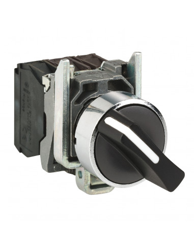 Harmony XB4 bouton tournant à manette diam. 22 2 pos fix noir 1F ressorts SCHNEIDER XB4BD215