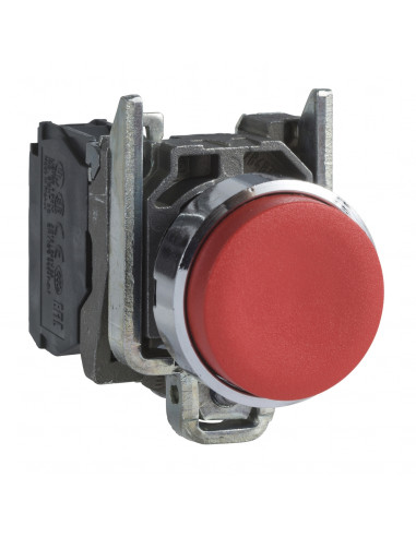 Harmony XB4 bouton poussoir à impulsion diam. 22 dépassant rouge 1O vis SCHNEIDER XB4BL42