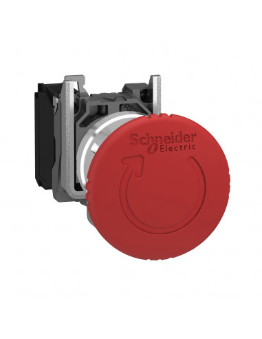 Harmony XB4 bouton arrêt urgence diam. 40 pousser tourner rouge 1O vis SCHNEIDER XB4BS8442