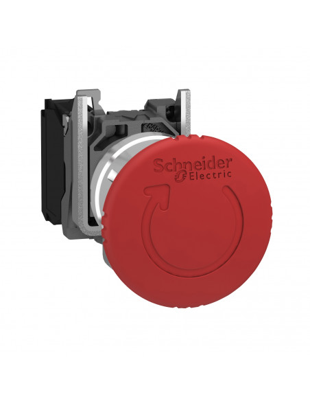 Harmony XB4 bouton arrêt urgence diam. 40 pousser tourner rouge 1O vis SCHNEIDER XB4BS8442