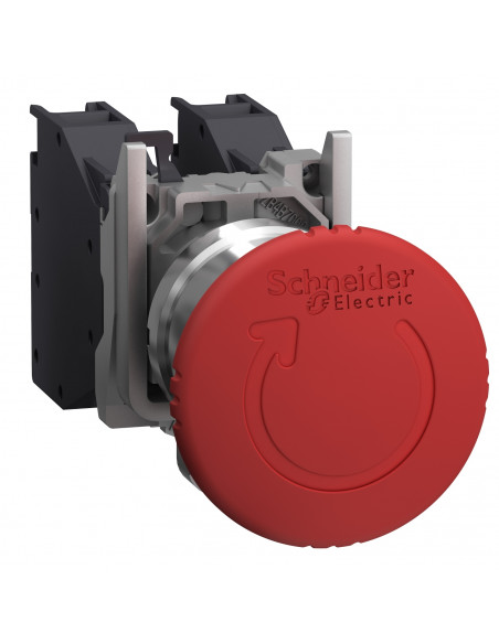 Harmony XB4 arrêt urgence Atx gaz diam. 40 pousser tourn rouge 1O+1F vis SCHNEIDER XB4BS8445GEX