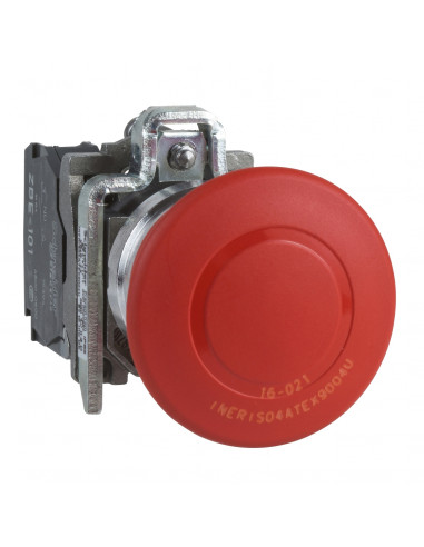 Harmony XB4 bouton arrêt urgence Atx diam. 40 pouss tirer rouge 1O+1F vis SCHNEIDER XB4BT845EX