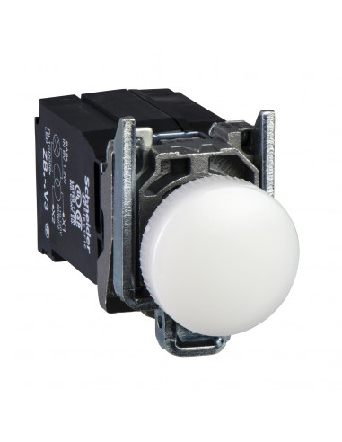 Harmony XB4 voyant lumineux DEL diam. 22 blanc alim transfo 400V vis étrier SCHNEIDER XB4BV5B1