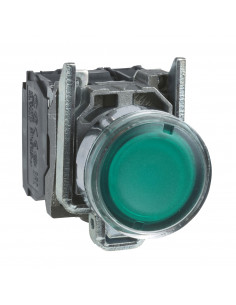 Harmony XB4 poussoir lumineux LED 1F+1O vert diam. 22 230VAC SCHNEIDER XB4BW33M5