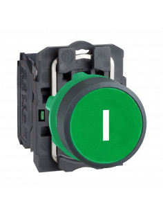 Harmony XB5 bouton poussoir impulsion diam. 22 marqué vert 1F vis étrier SCHNEIDER XB5AA3311