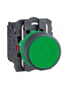 Harmony XB5 bouton poussoir à impulsion diam. 22 vert 1O+1F vis étrier SCHNEIDER XB5AA35