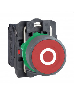 Harmony XB5 bouton poussoir impulsion diam. 22 col grise marqué rouge 1O SCHNEIDER XB5AA4322C0