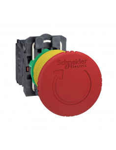 Harmony XB5 bouton arrêt urgence diam. 40 pousser tourner rouge 2O vis SCHNEIDER XB5AS8444
