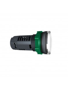 Voyant lumineux compact Harmony XB5 DEL diam. 22 blanc 120V vis étrier SCHNEIDER XB5EVG1