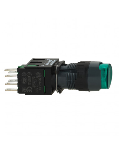 Harmony XB6 bouton-pous. lum. diam. 16mm à imp. dépassant 24V 1F vert SCHNEIDER XB6AE3B1B