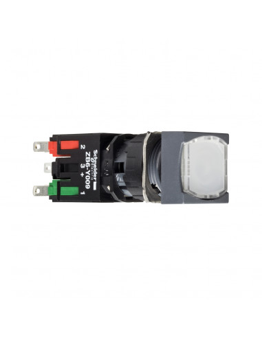 Harmony XB6 bouton-pous. lum. diam. 16mm à imp. affleurant 24V 1F blanc SCHNEIDER XB6CW1B1B