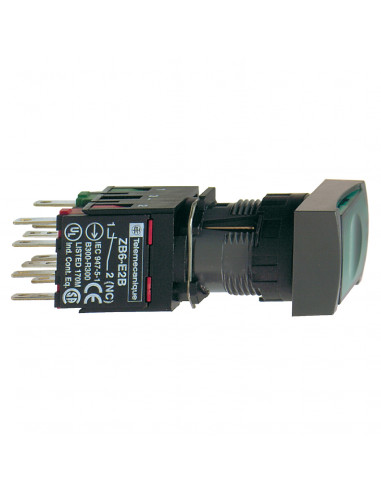 Harmony XB6 bouton-pous. lum. complet tête rect. vert diam. 16 24V 1F SCHNEIDER XB6DF3B1B