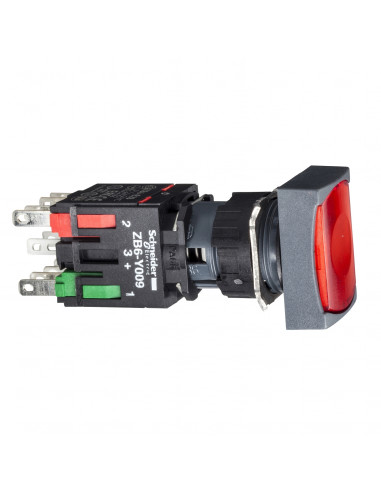 Harmony XB6 bouton-pous. lum. complet tête rect. rouge diam. 16 24V 1O+1F SCHNEIDER XB6DF4B5B