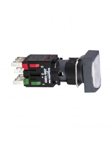 Harmony XB6 bouton-pous. lum. diam. 16mm à imp. affleurant 24V 1F blanc SCHNEIDER XB6DW1B1B