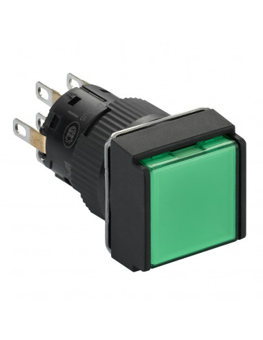 Harmony XB6 bouton-pous. lum. diam. 16mm à imp. affleurant 2OF 24V vert SCHNEIDER XB6ECW3B2P