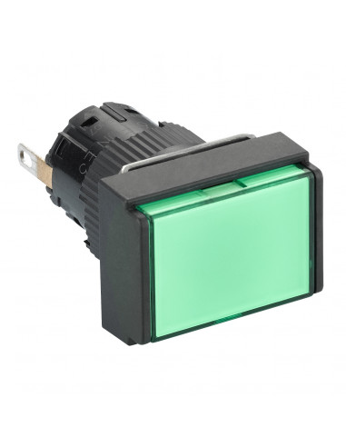 Harmony XB6 voyant rect. diam. 16mm IP65 DEL intégrée 24V cosses vert SCHNEIDER XB6EDV3BP