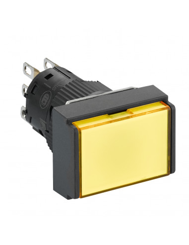 Harmony bouton poussoir lumineux jaune diam.  16 à impulsion affleurant 24 V 1OF SCHNEIDER XB6EDW5B1P