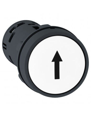 Harmony bouton-poussoir affleurant diam. 22 blanc 1O+1F noir Flèche haute SCHNEIDER XB7NA15341