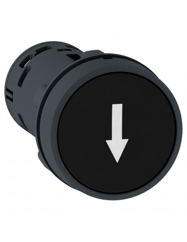Harmony bouton-poussoir affleurant diam. 22 noir 1F blanc Flèche bas SCHNEIDER XB7NA21343