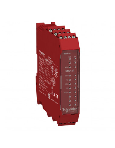 4 OSSD statiques-4OSSD simples ou 2OSSD doubles-8 sorties SIL1/PLc-bornier à vis SCHNEIDER XPSMCMDO00042A