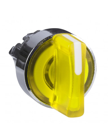 Harmony XB4 tête bouton à manette lumineux diam. 22 3 pos fix jaune SCHNEIDER ZB4BK1383