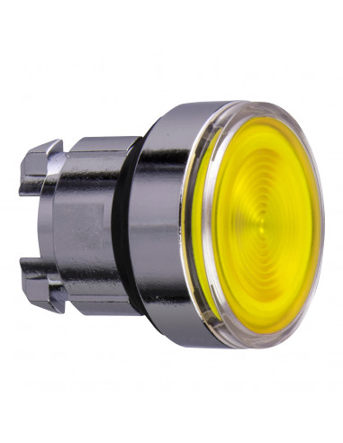 Harmony XB4 tête bouton poussoir lum DEL diam. 22 strié jaune SCHNEIDER ZB4BW383S