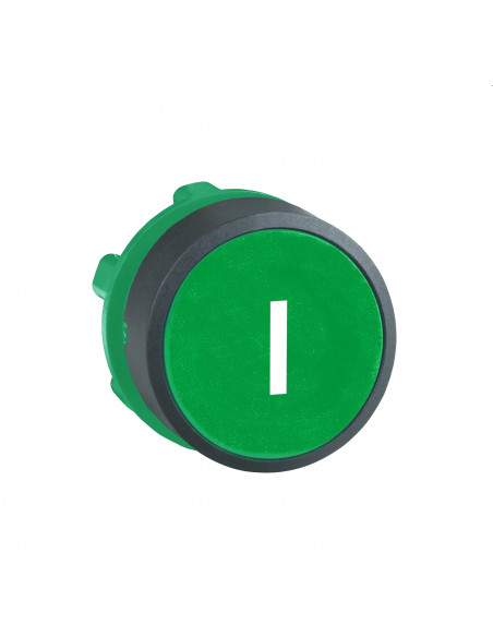 Harmony XB5 tête bouton poussoir affleurant diam. 22 vert texte 'I' SCHNEIDER ZB5AA331