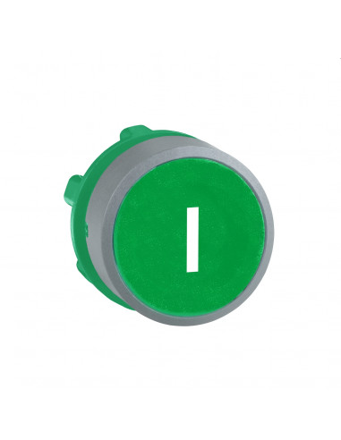 Harmony XB5 tête de bouton poussoir diam. 22 col grise marqué 'I' vert SCHNEIDER ZB5AA331C0