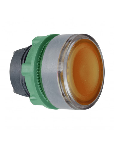 Harmony XB5 tête bouton poussoir lumineux diam. 22 col grise jaune SCHNEIDER ZB5AW383C0