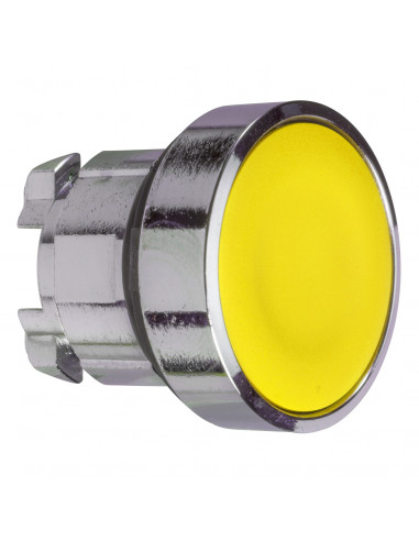 Harmony XB5 tête bouton poussoir lum DEL diam. 22 capuchonné jaune SCHNEIDER ZB5AW583