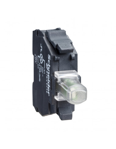 Harmony bloc lumineux XB4-XB5 DEL 24VACDC blanc racc vis étrier SCHNEIDER ZBVB1