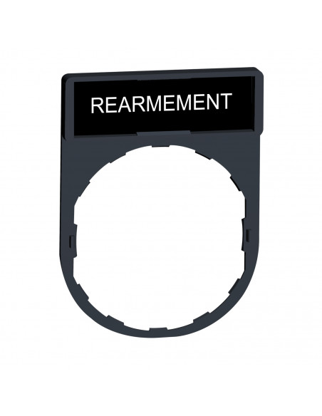 Harmony porte-étiquette 30x40 + étiquette 'REARMEMENT' 8x27 blanc/noir SCHNEIDER ZBY0123